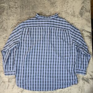 Michael Brandon Blue Plaid Button Up Shirt Size 4XL